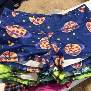 Fleo Blue Pizza Print Athletic Shorts